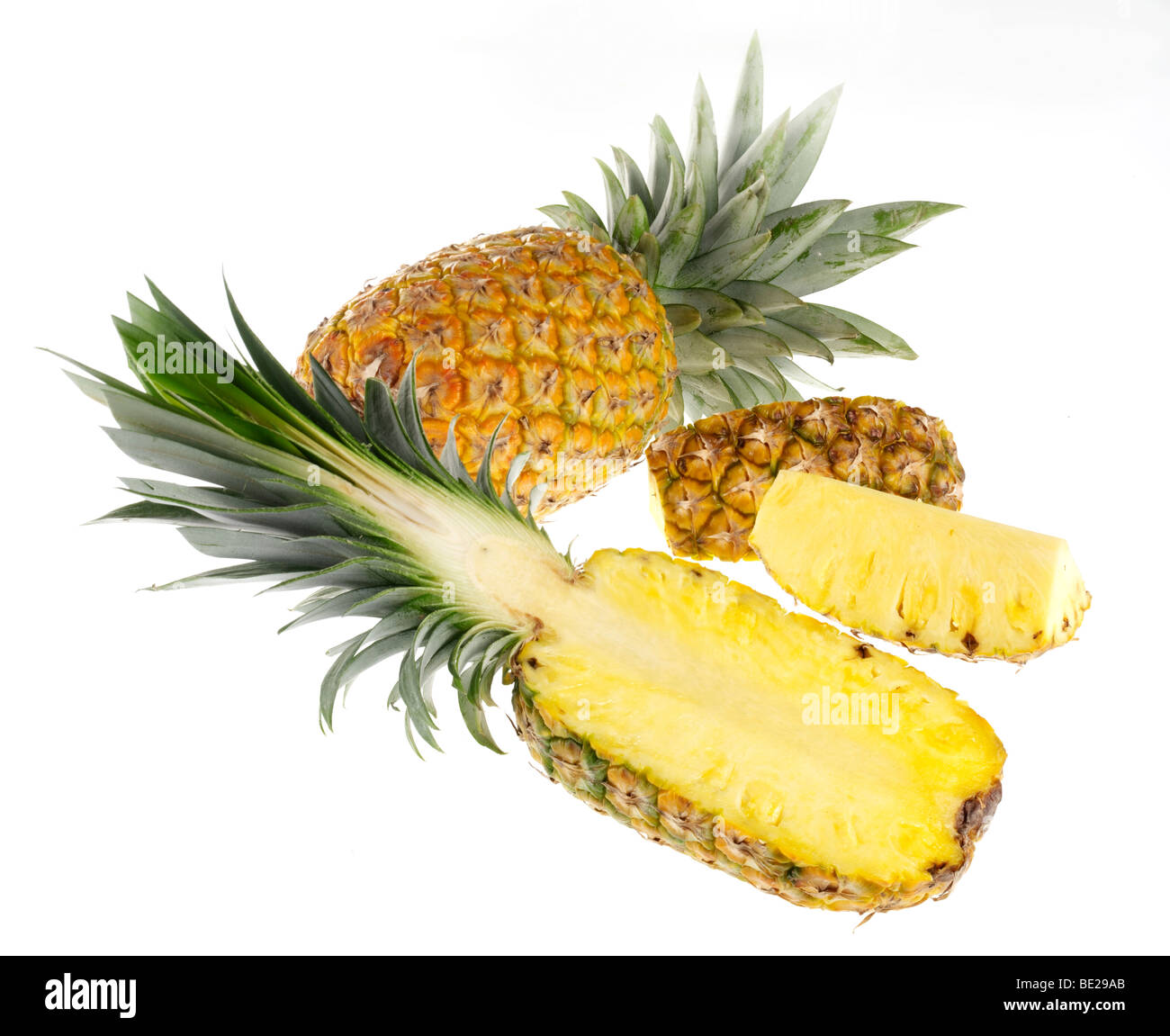 Half fresh juicy pineapple Cut Out Stock Images & Pictures - Alamy