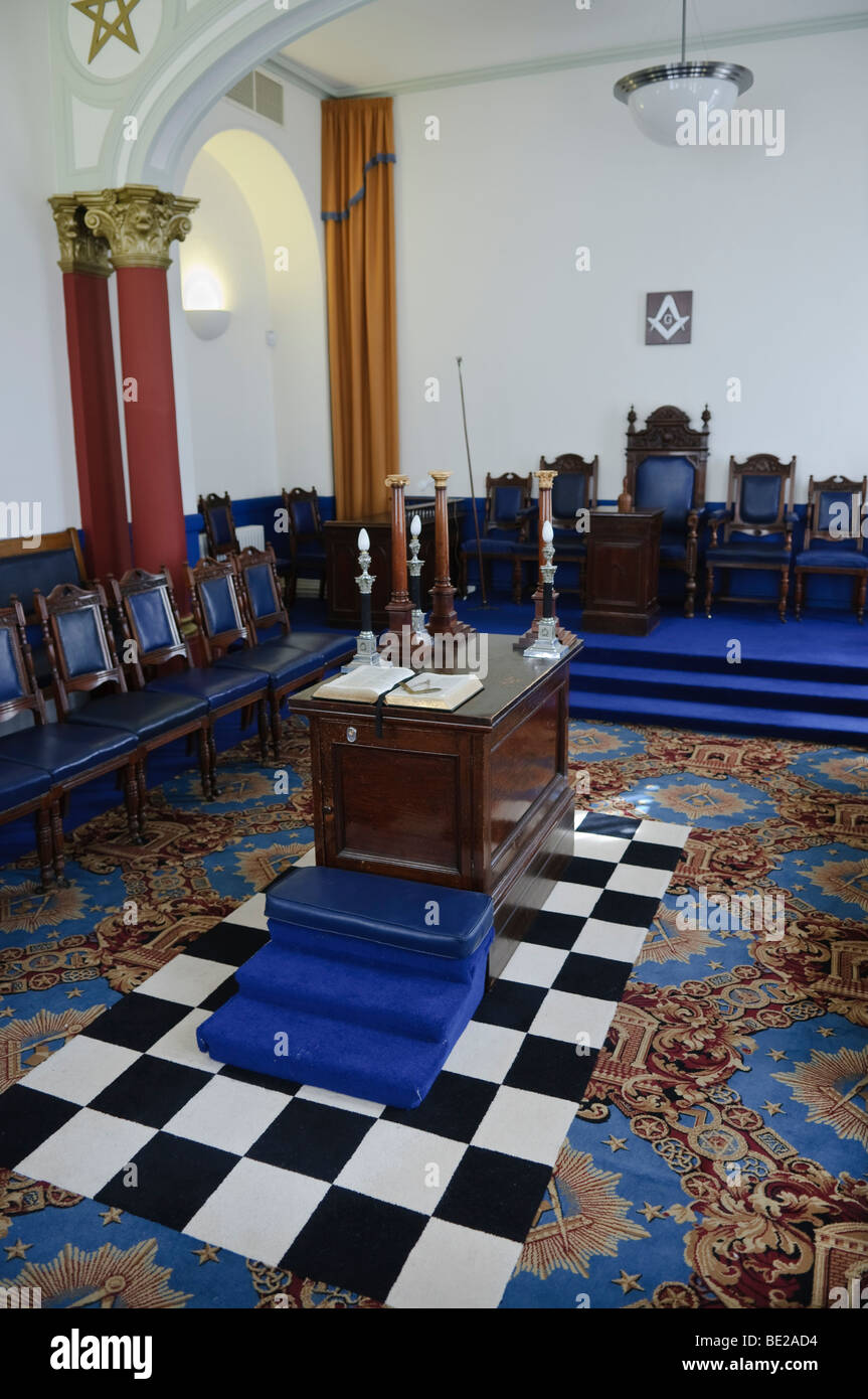 Masonic Lodge Room Stock Photo