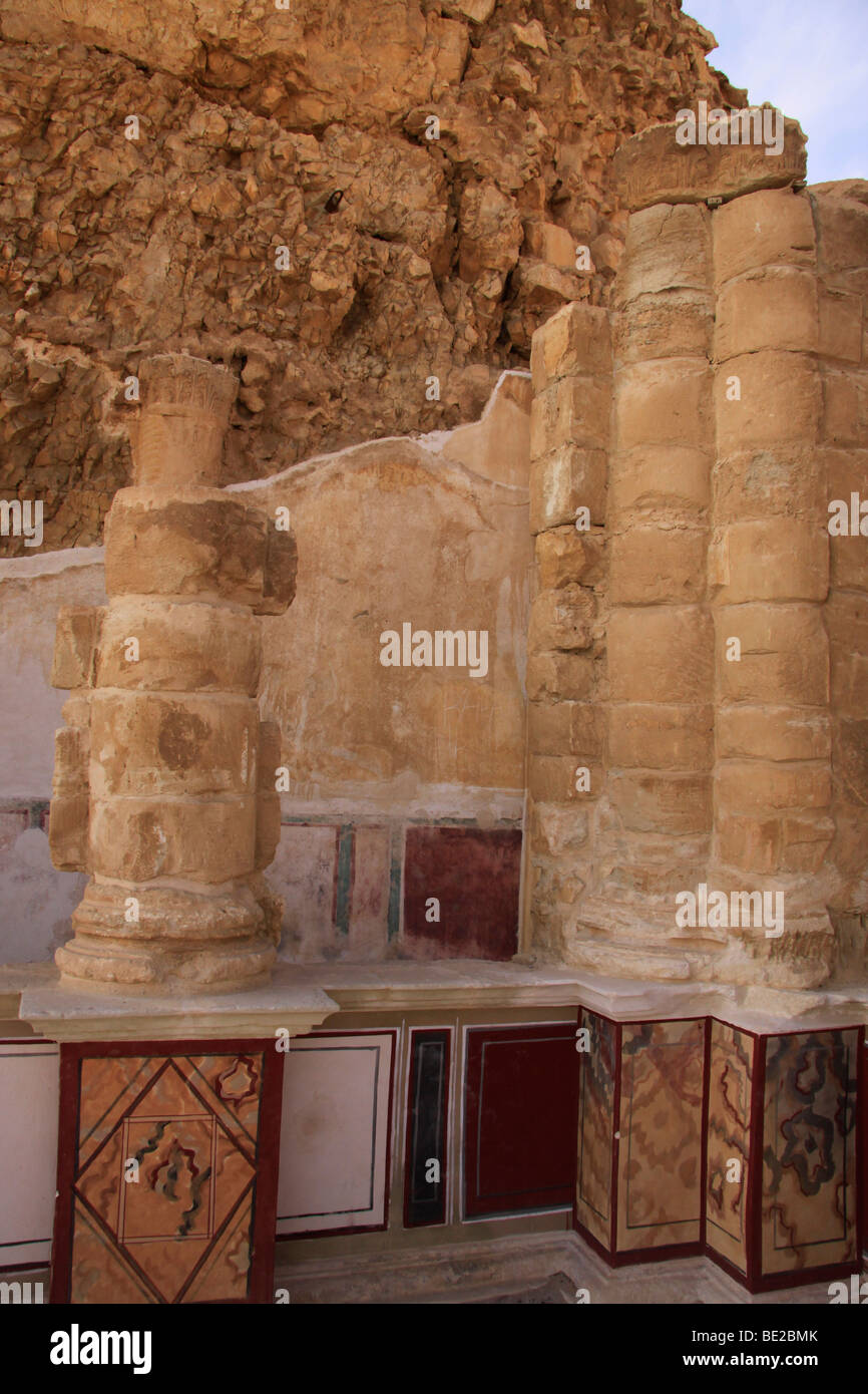 Israel, Judean desert, Masada, frescoes at the Northern Palace Stock Photo