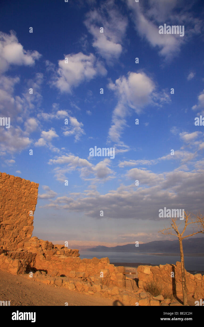 Israel, Judean desert, a view towards the Dead Sea from Masada Stock Photo