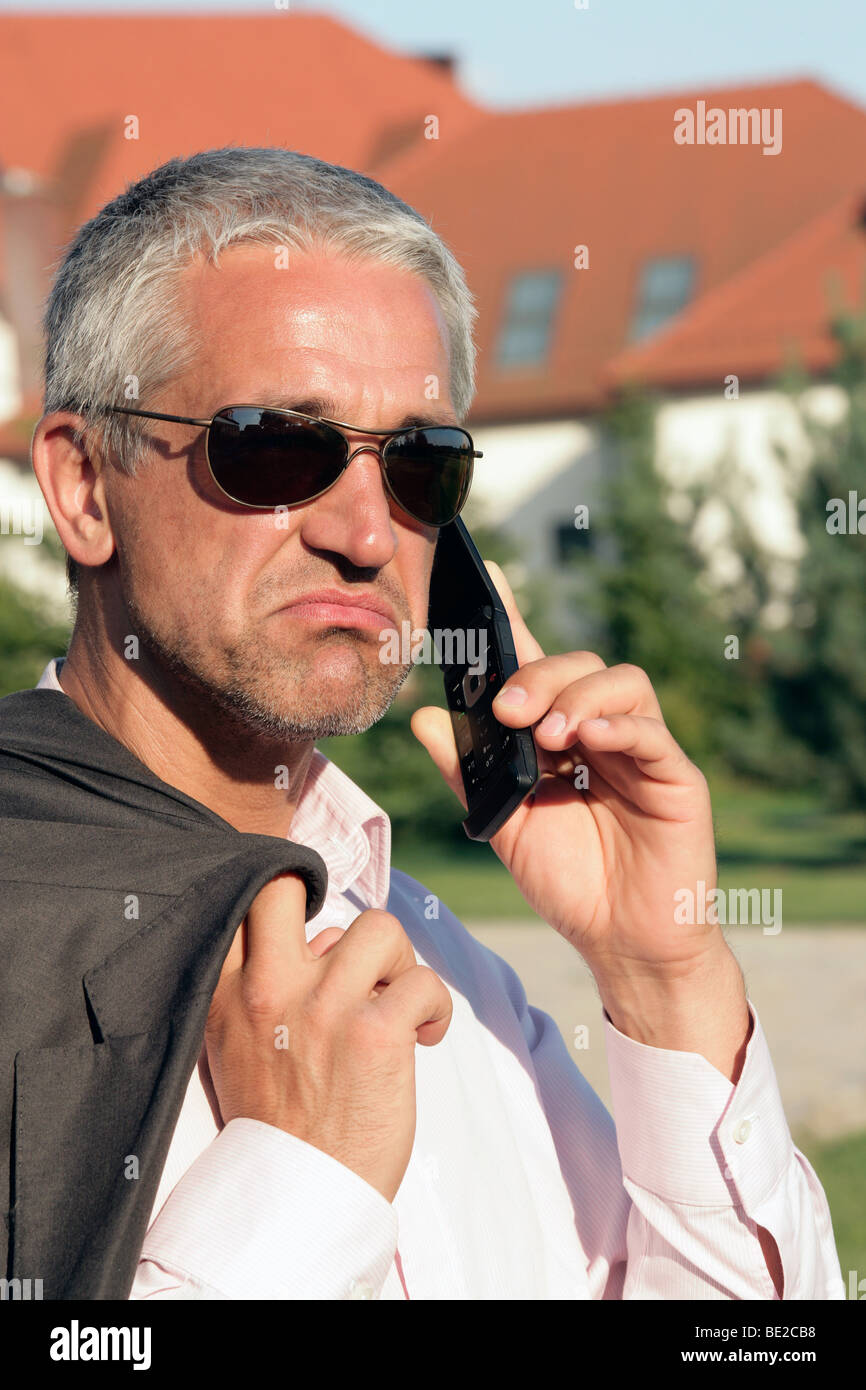 Portrait of dejected businessman outside Stock Photo