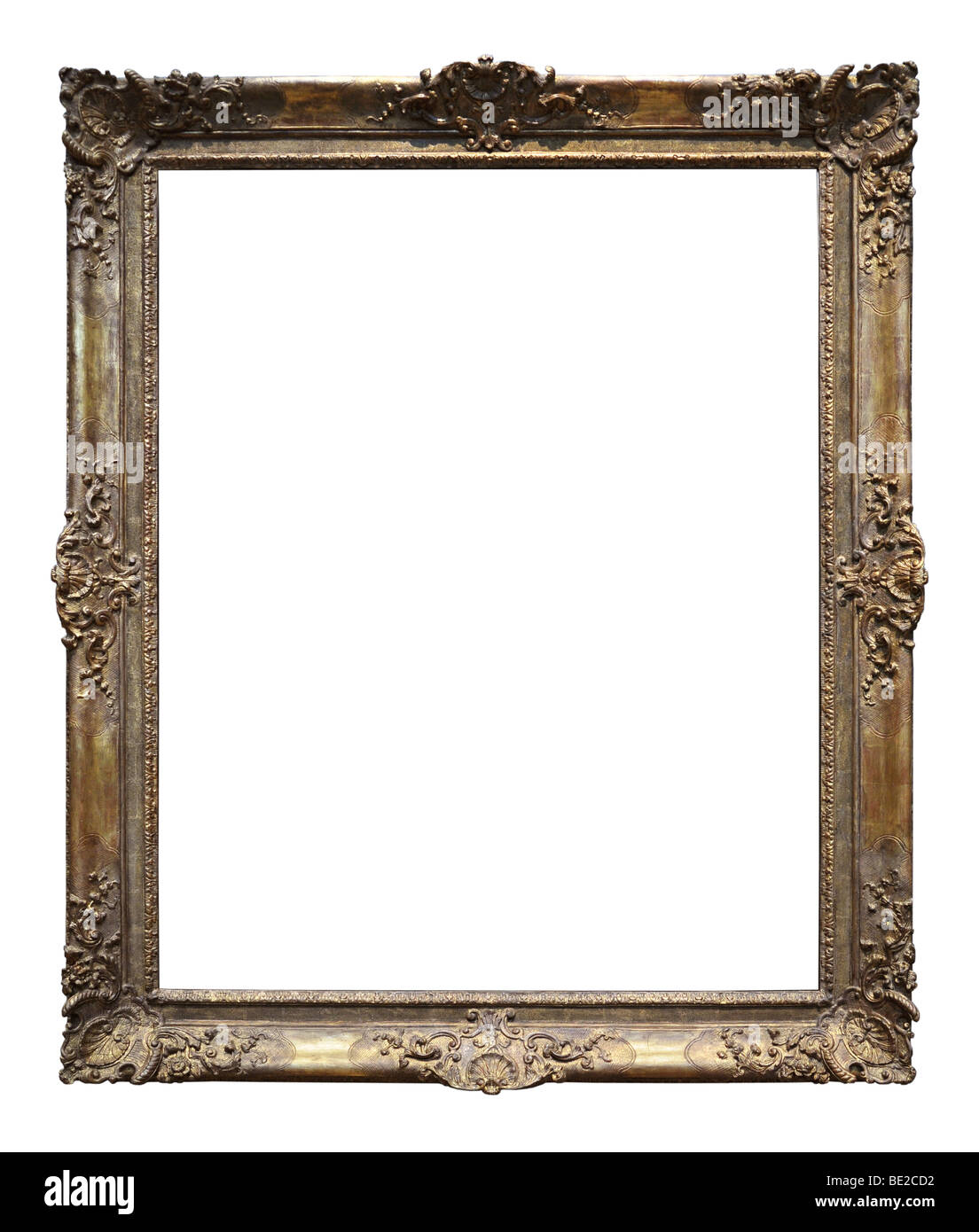 Vintage gold frame isolated over a white background Stock Photo