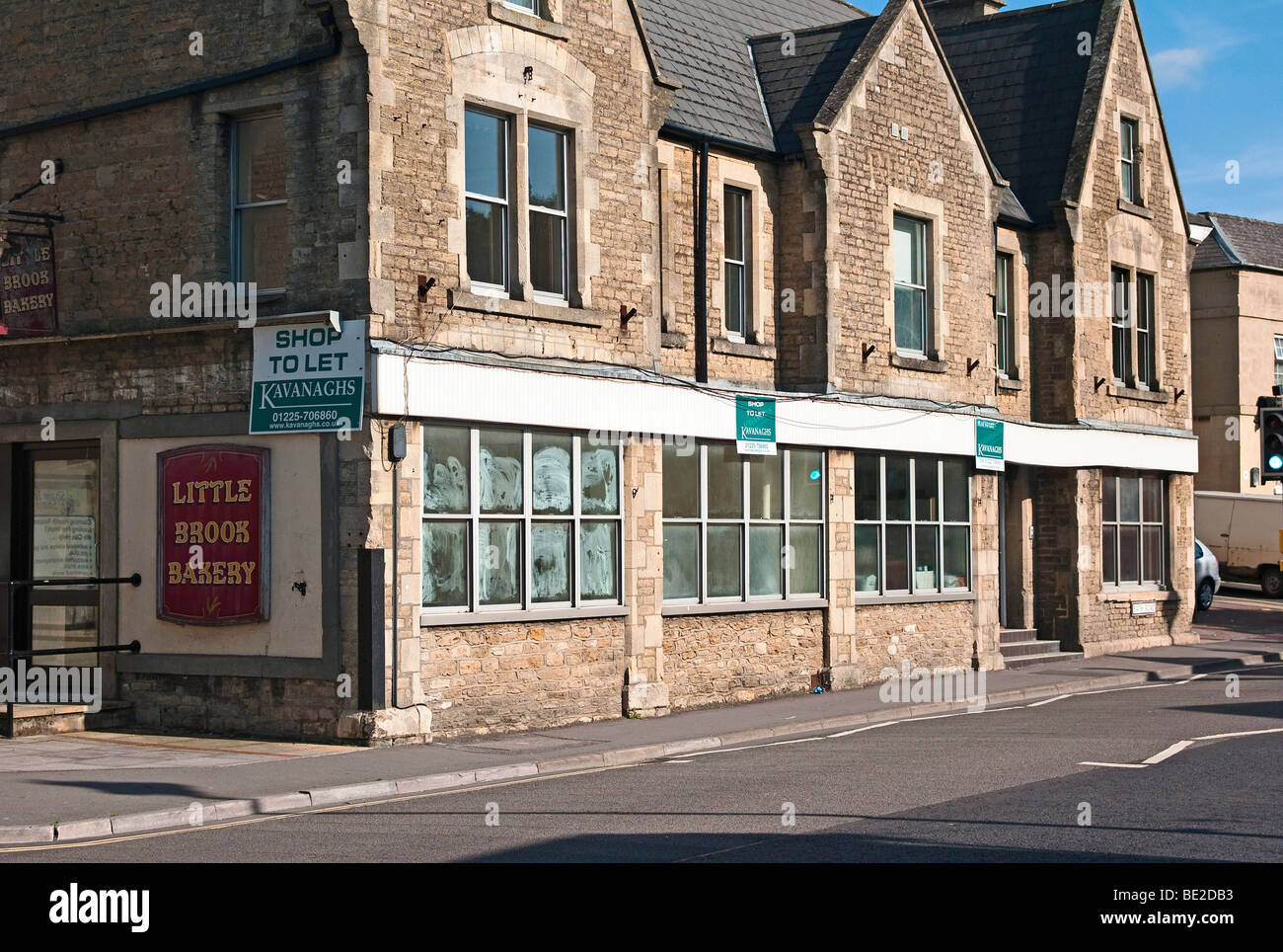 Shops to let in Melksham Wiltshire UK during recession 2009 Stock Photo