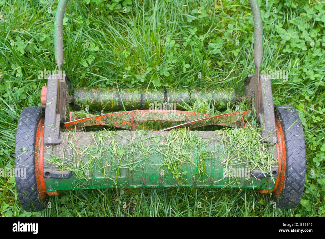 Manual lawn mower Stock Photo Alamy