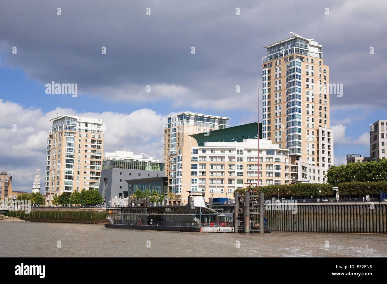 Canary Wharf waterfront view London England UK Stock Photo - Alamy