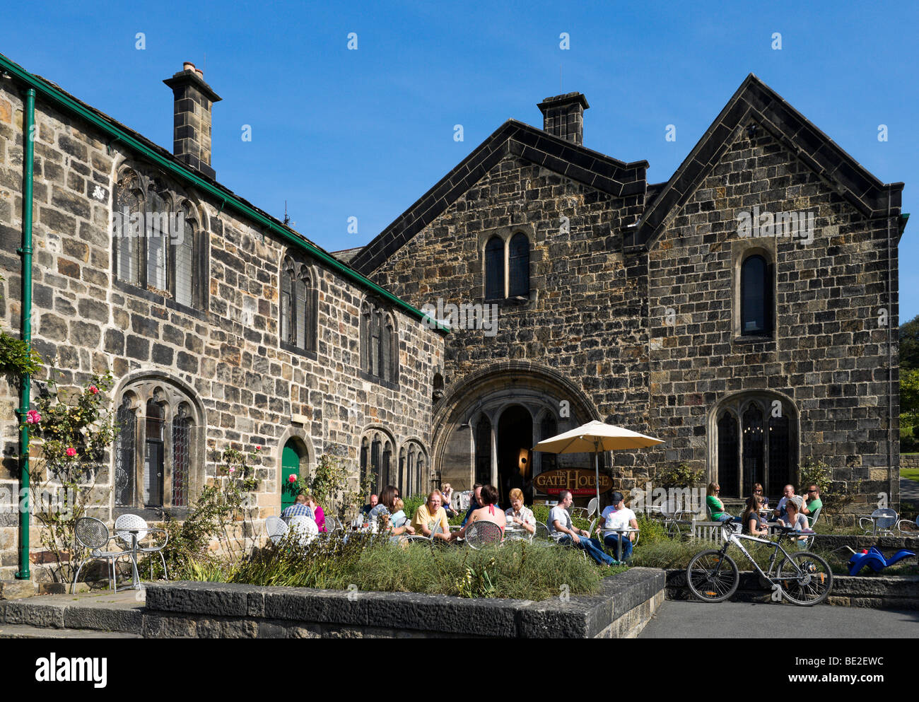 The Gate House Cafe outside Kirkstall Abbey, Leeds, West Yorkshire, England Stock Photo