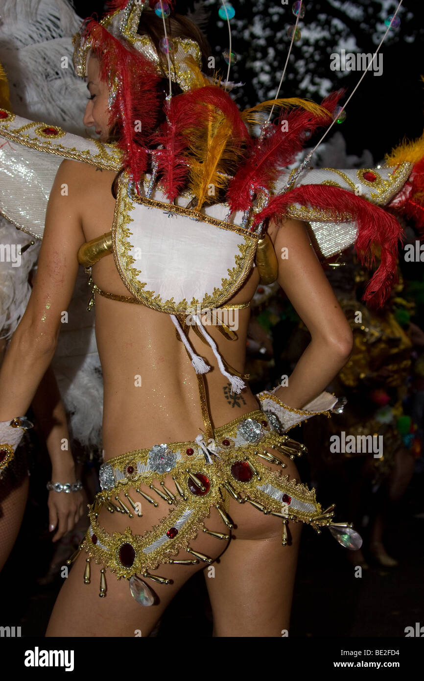 brasil brazilian peacock costume samba dancer ethnic Thames festival night  carnival London England UK Europe Stock Photo - Alamy