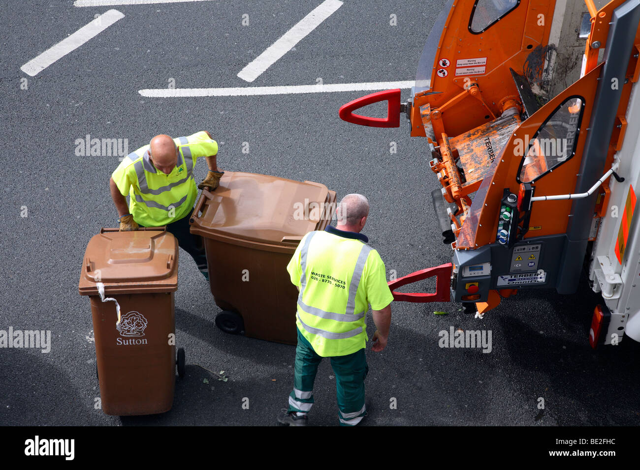 Rubbish collection in Sutton, Surrey. Stock Photo