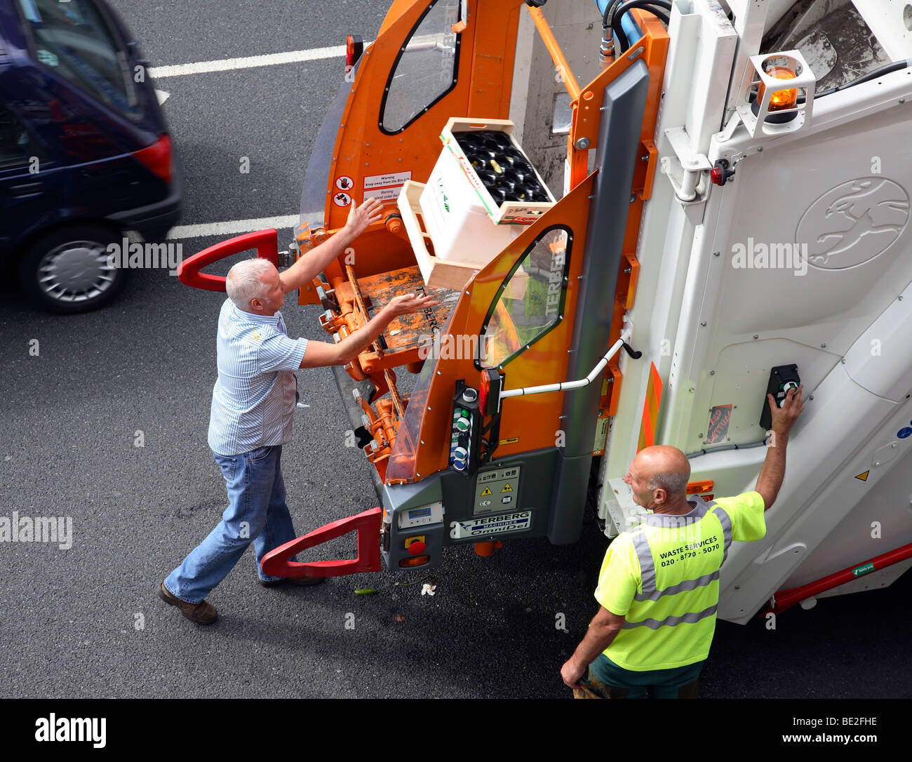 Rubbish collection in Sutton, Surrey. Stock Photo