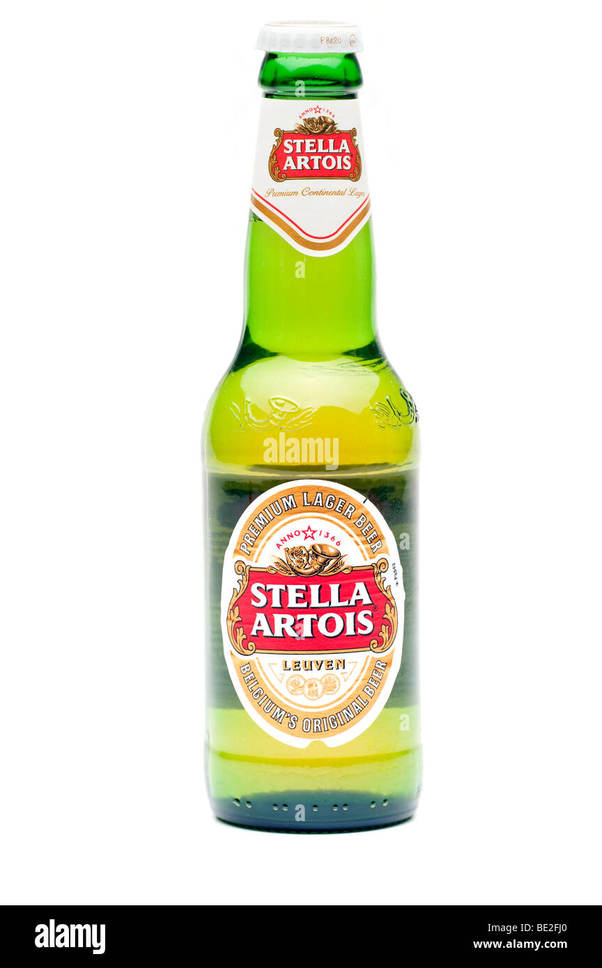 One bottle of Stella Artois Lager Beer Stock Photo