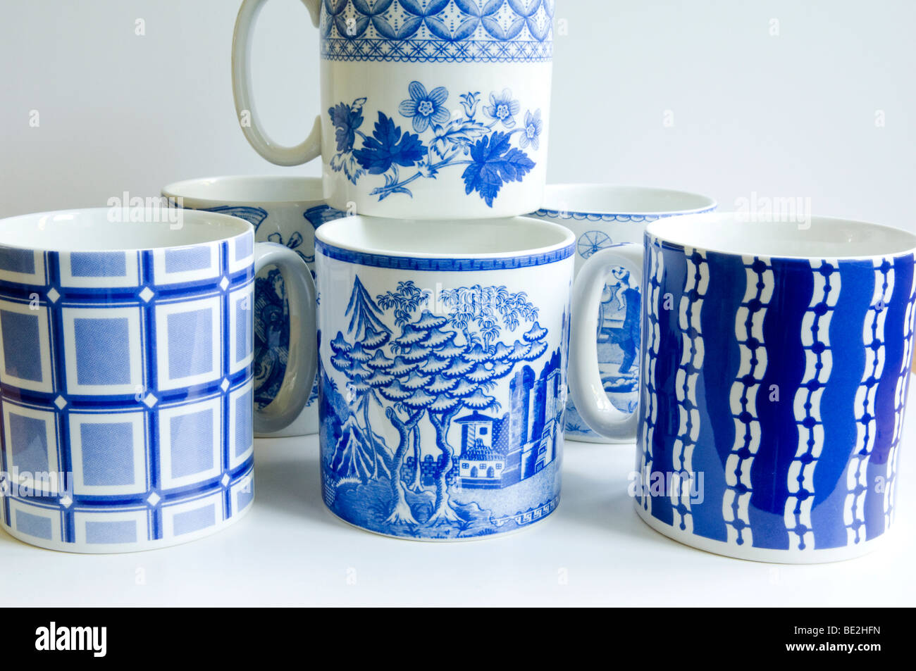 Spode Mugs From The Blue Room Collection Stock Photo