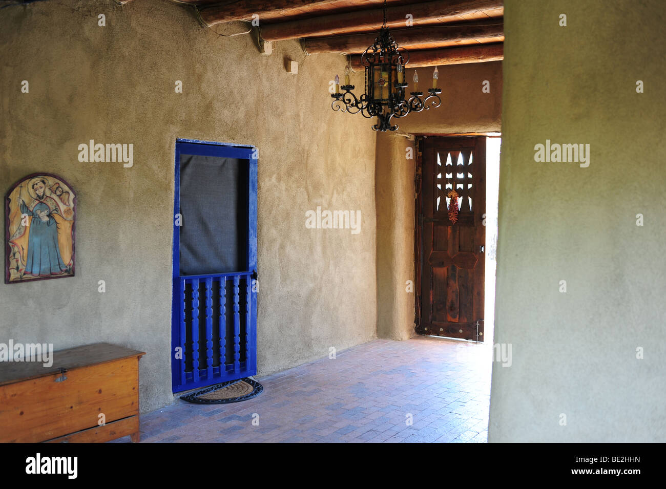 USA Albuquerque, New Mexico-Hacienda Antigua Bed and Breakfast-hotel entrance Stock Photo