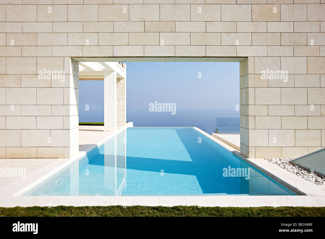 Infinity pool Aegean Turkey Stock Photo