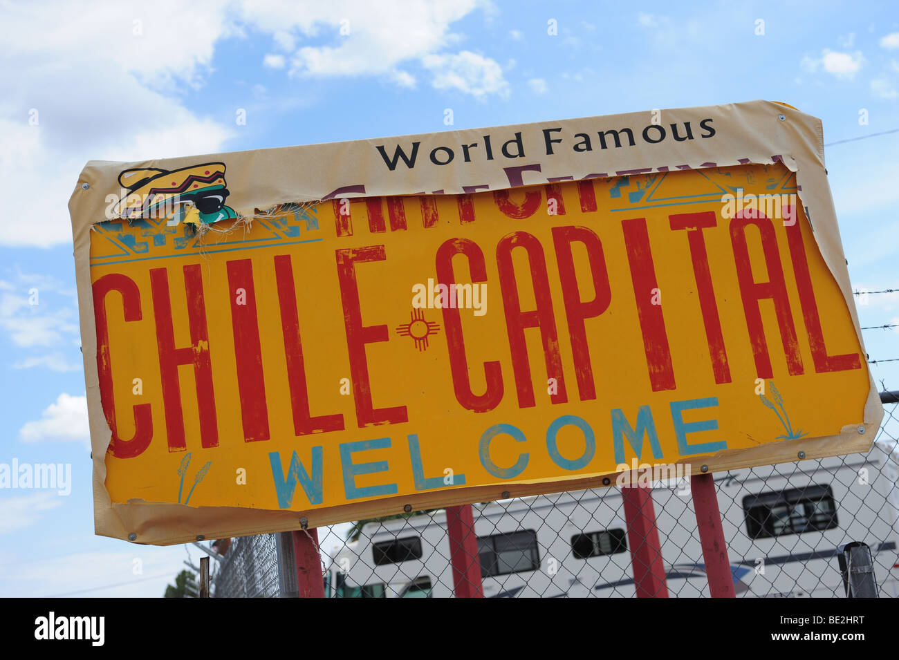 USA Hatch New Mexico Chile Festival sign for the chile capital of the