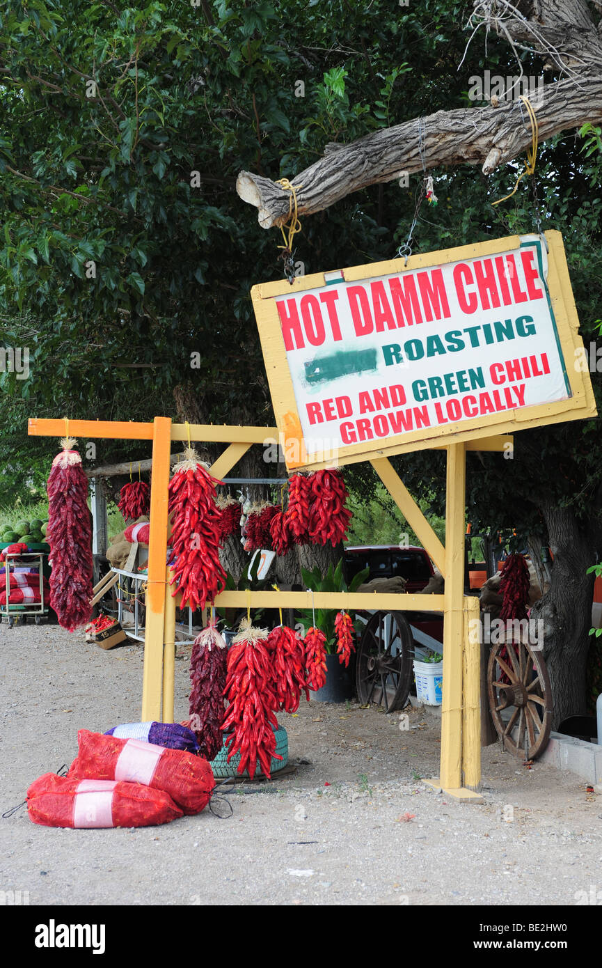 USA Hatch New Mexico Chile Festival Hot Damn Chile roadside market of