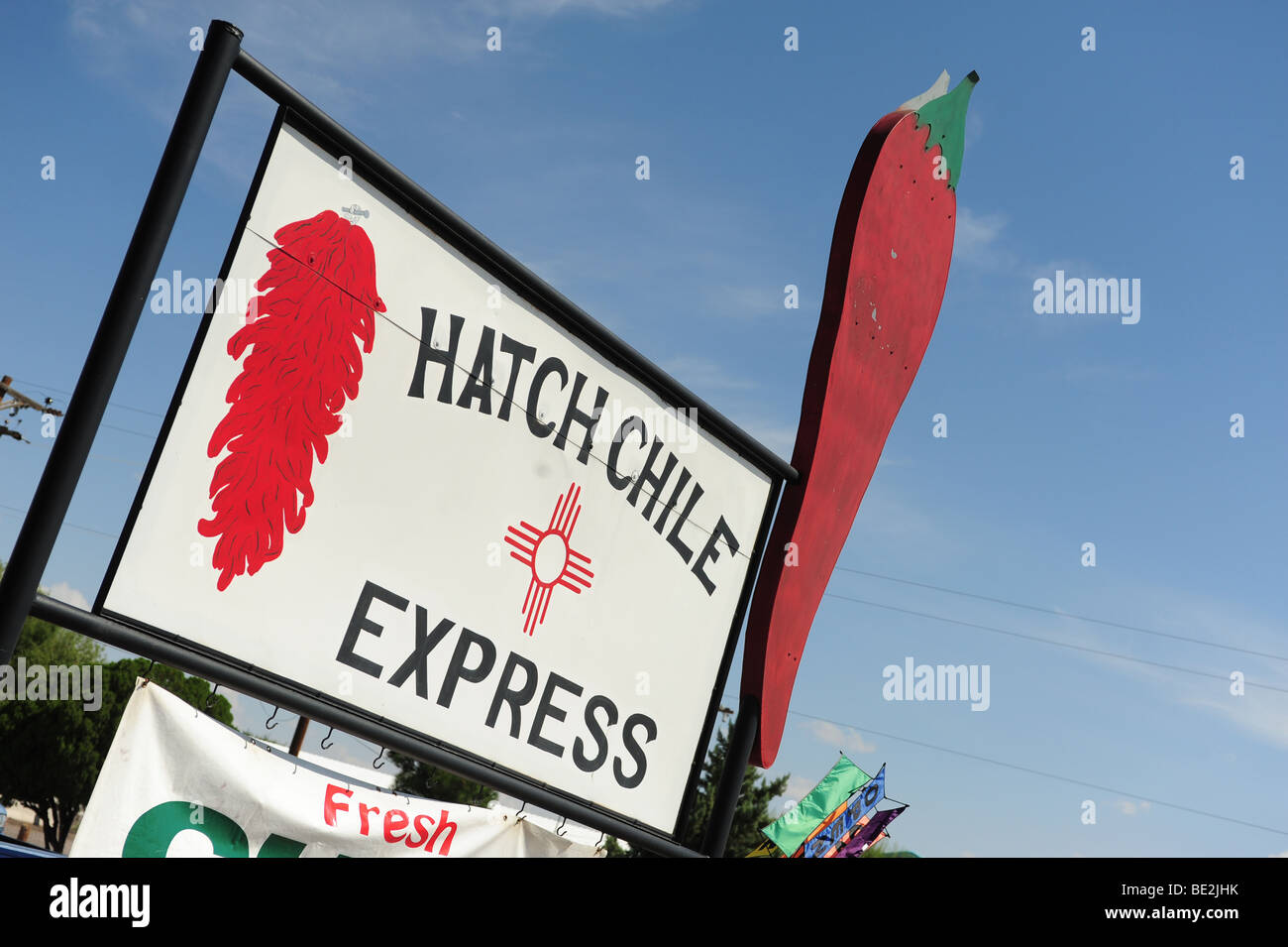 USA Hatch New Mexico Chile Festivalsign for the Hatch Chile Express