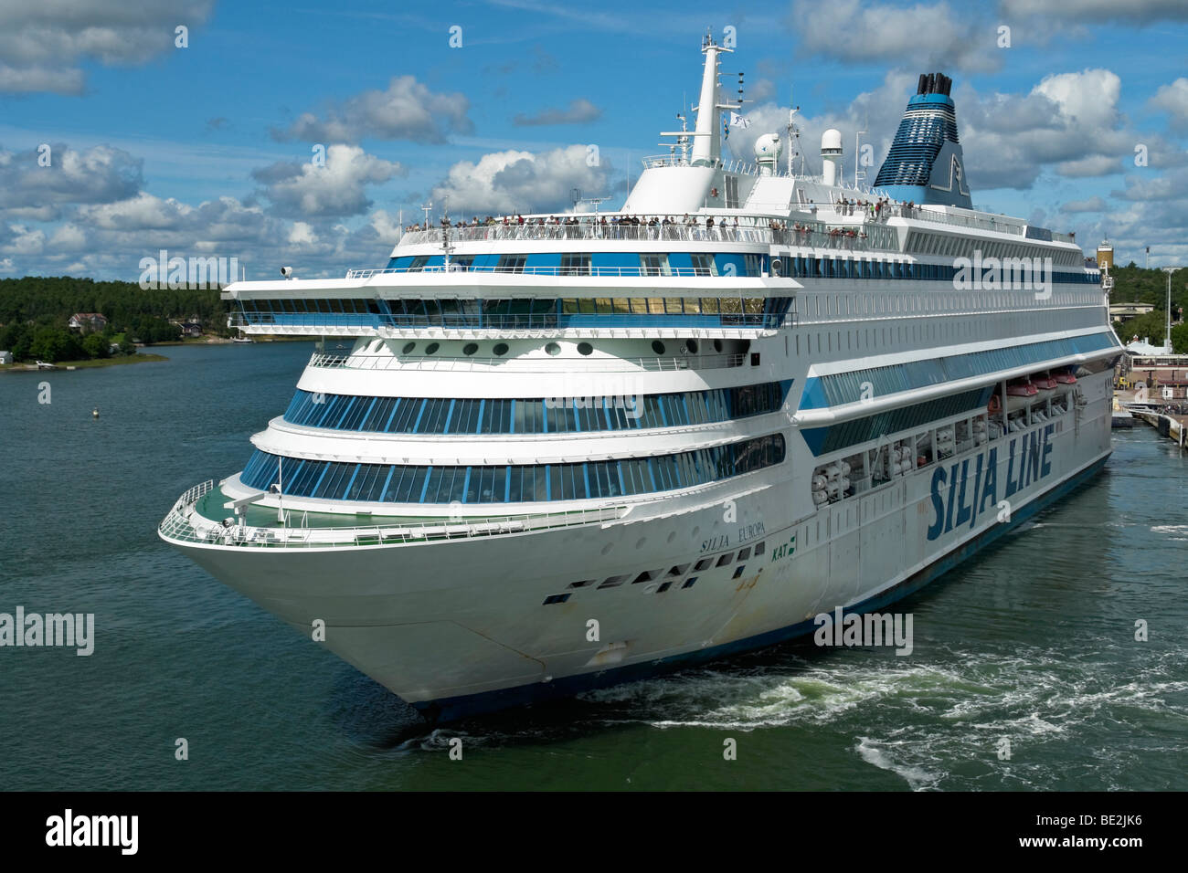 Silja Line ferry Silja Europa departs Mariehamn in the Aaland Islands en  route from Stockholm to Turku Stock Photo - Alamy