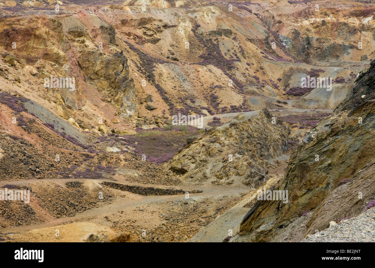 Parys Mountain on Anglesey, Wales, is the site of a huge abandoned