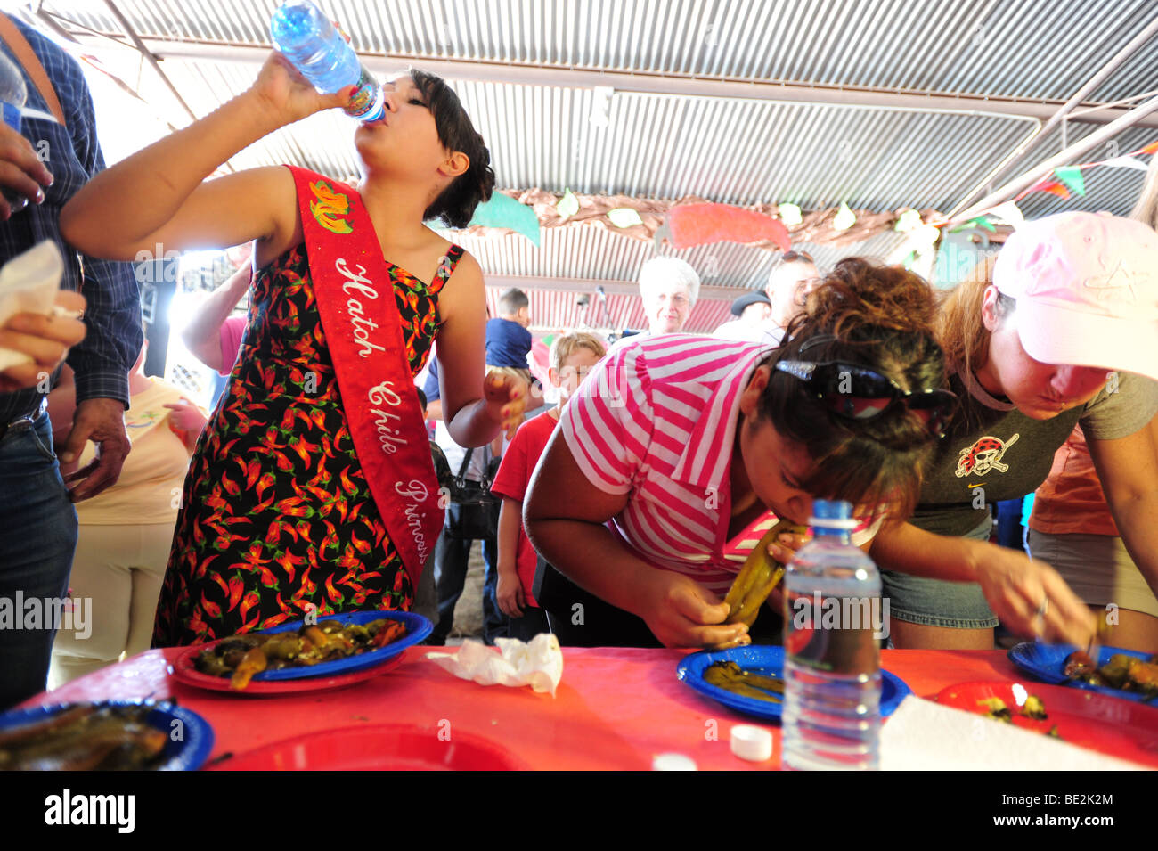 USA Hatch New Mexico Chile Festivalgirls compete in the chile eating
