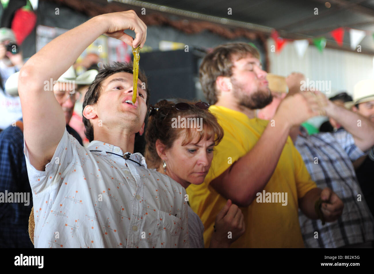 USA Hatch New Mexico- Chile Festival- chile eating contest- eating hot