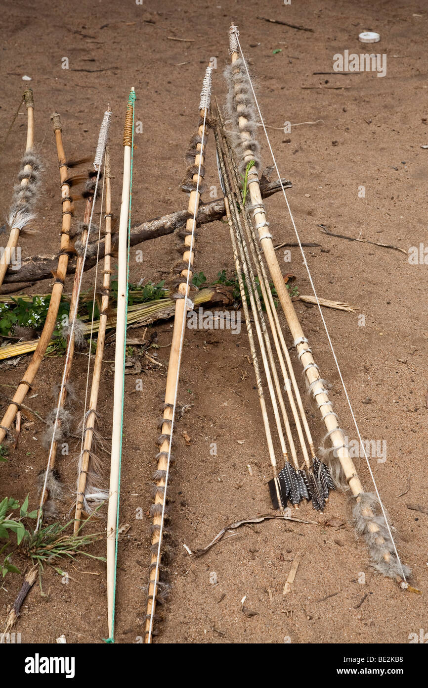 Hadzabe traditional bows and arrows Stock Photo