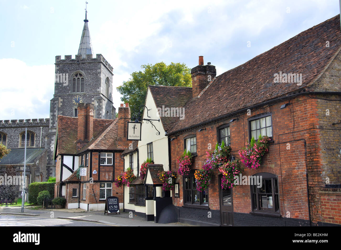 The Feathers Public House and St.Mary's Church, Church Street