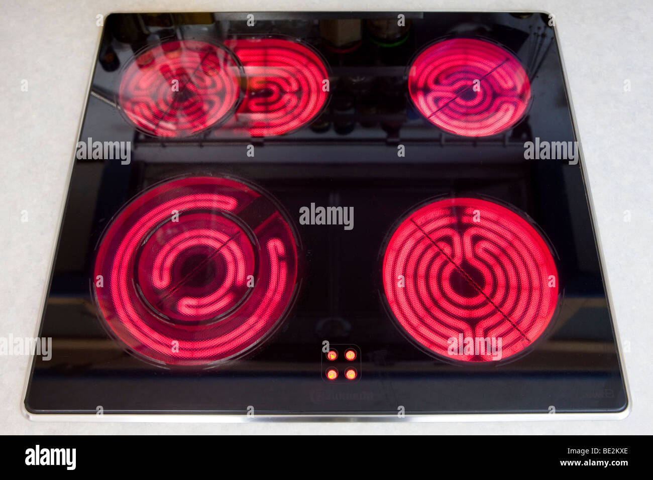 Glowing hotplates Stock Photo