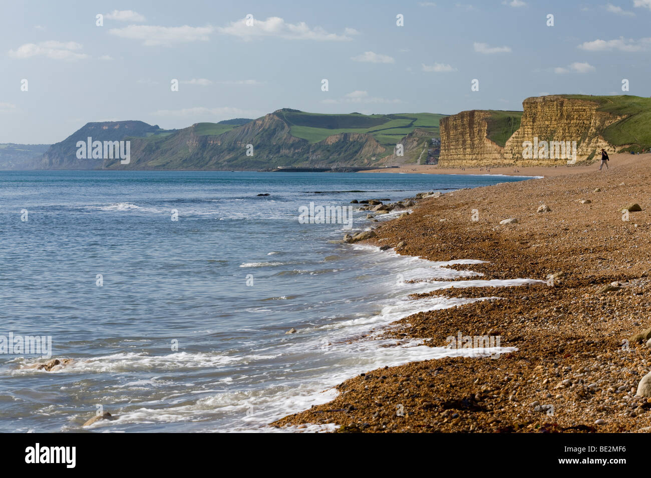 The beach and cliffs at Burton Bradstock on the jurassic coast of