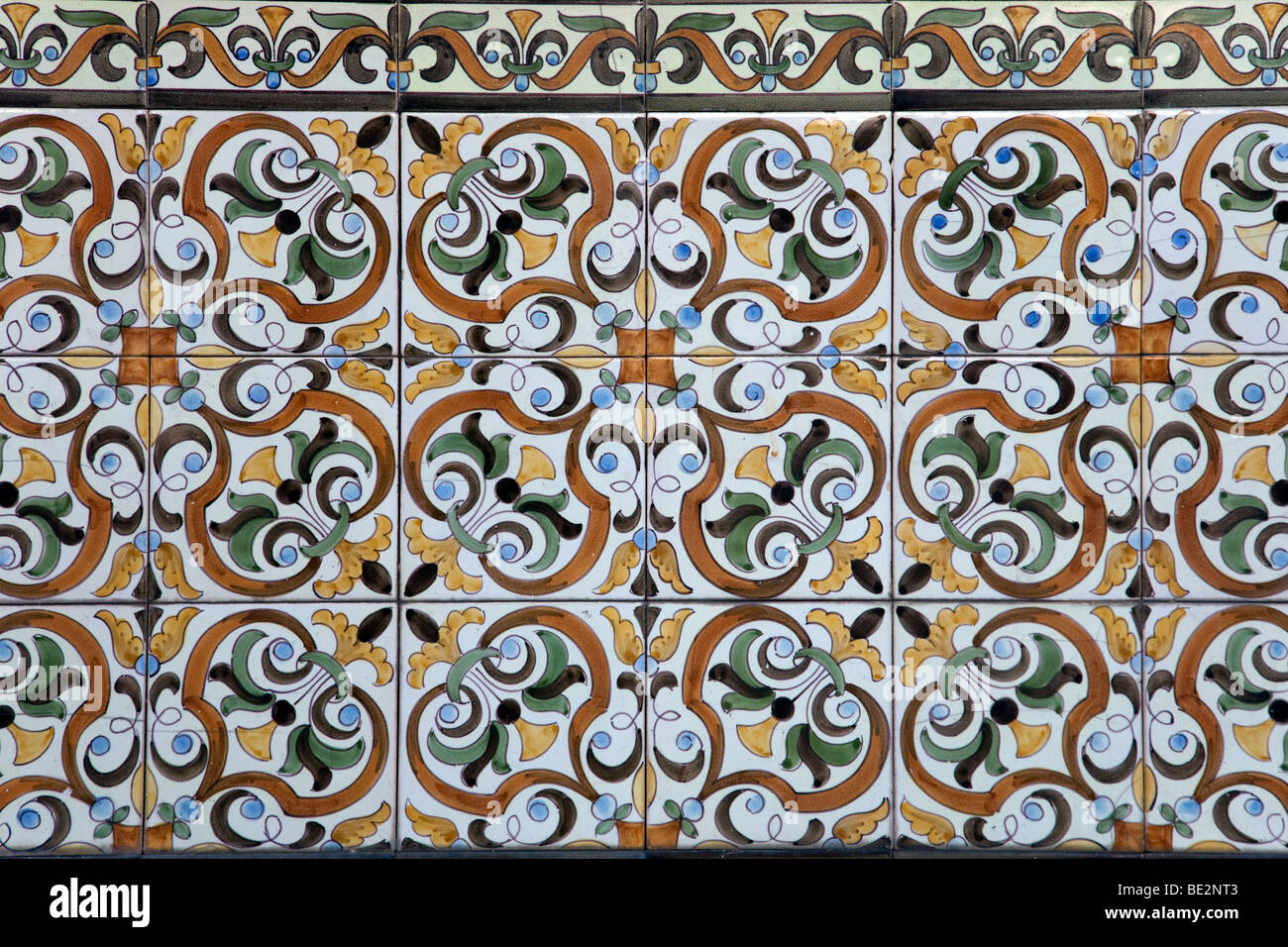 old traditional Portuguese ceramic tiles Stock Photo