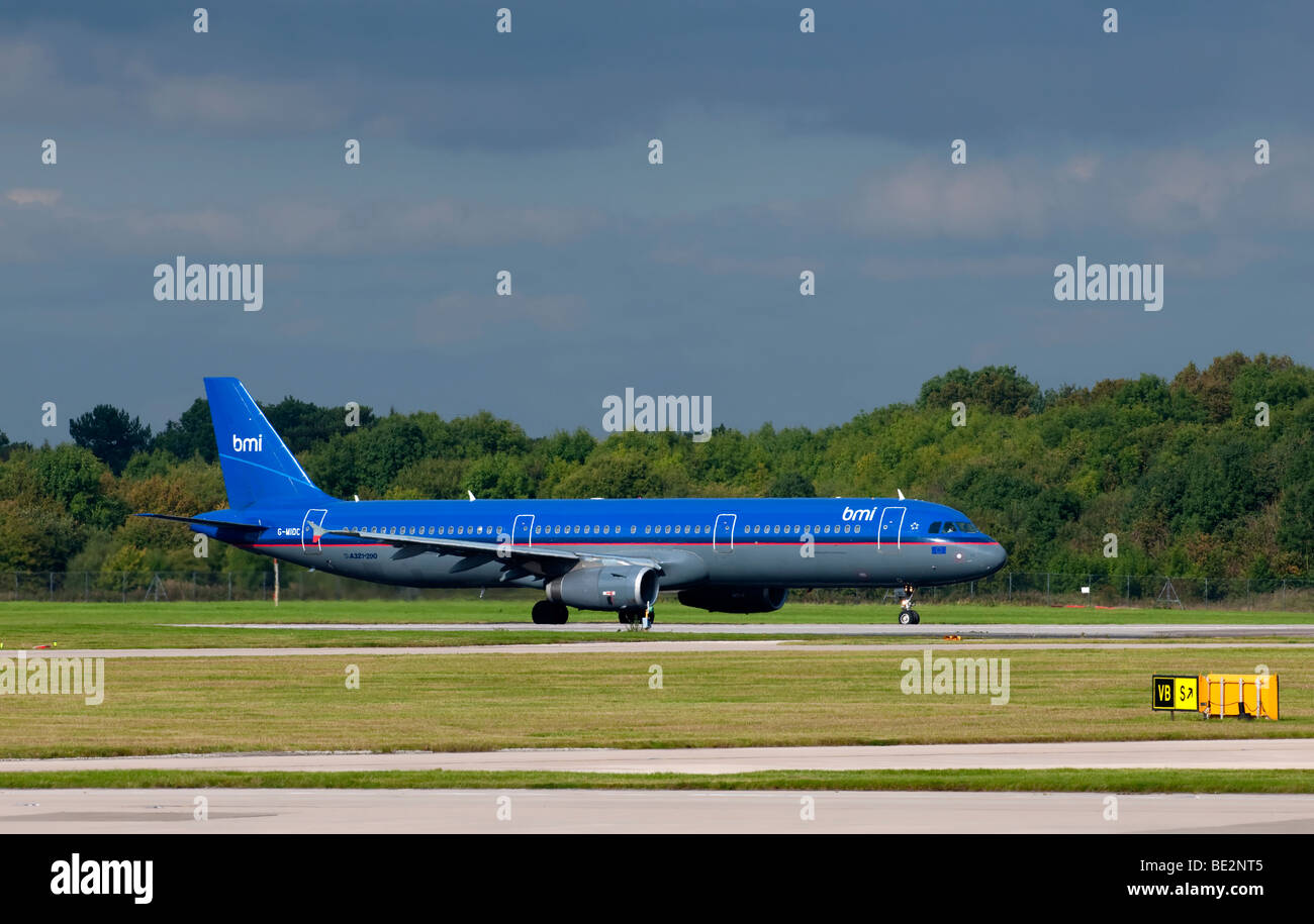BMI aircraft preparing for take off from Manchester Airport (Ringway
