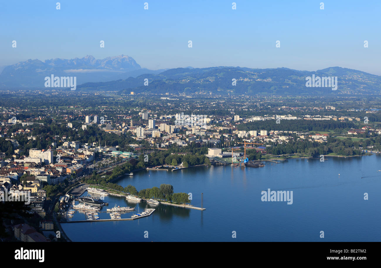Bregenz, Lake Constance, view from Pfaender lookout point, Vorarlberg, Austria, Europe Stock Photo