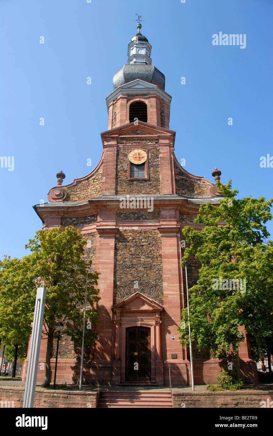 Baroque parish church of St. Justinus, Alzenau in Lower Franconia, Bavaria, Germany, Europe Stock Photo