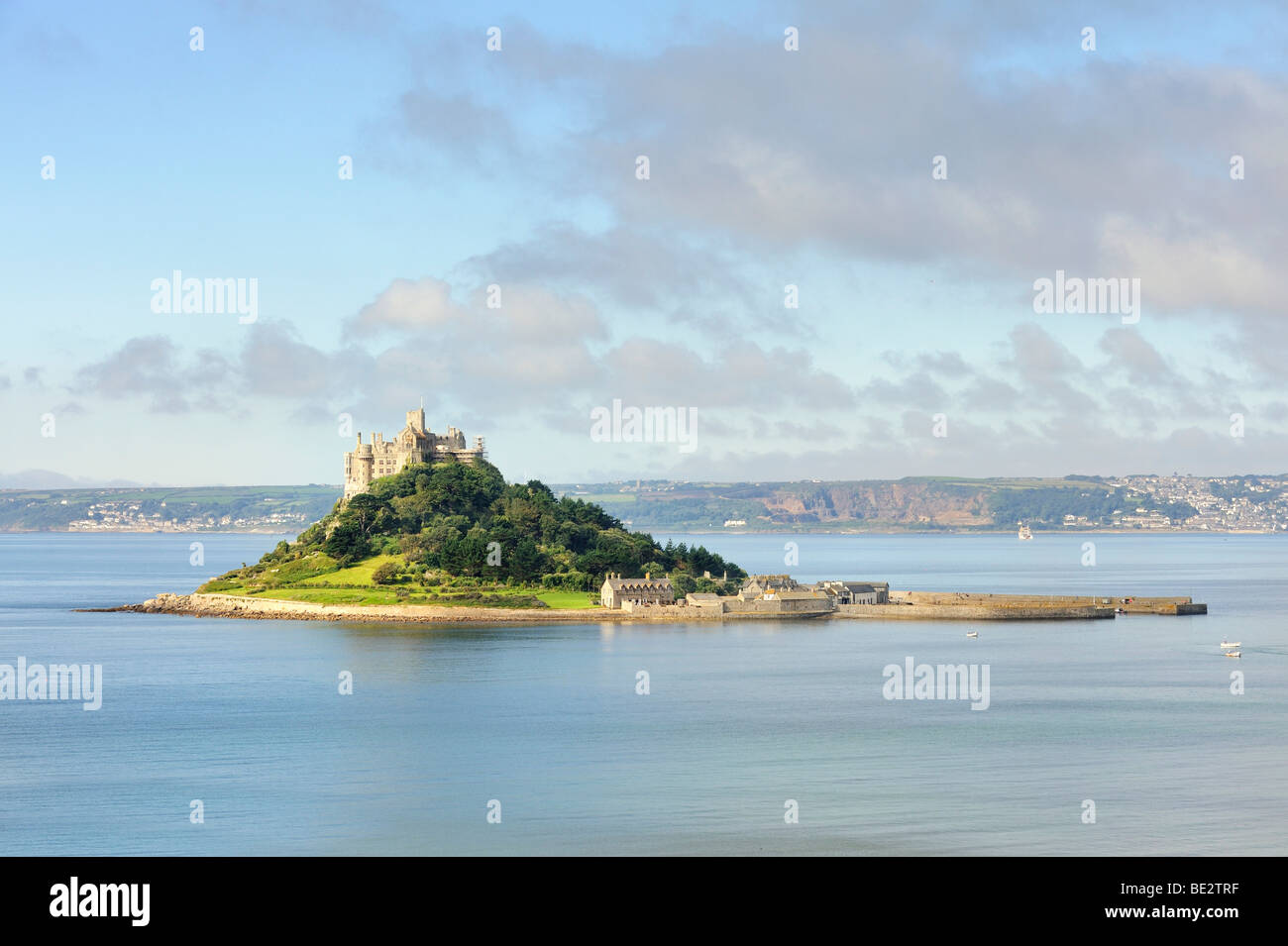 St. Michael's Mount, a tidal island off the town of Marazion, Cornwall, England, UK, Europe Stock Photo