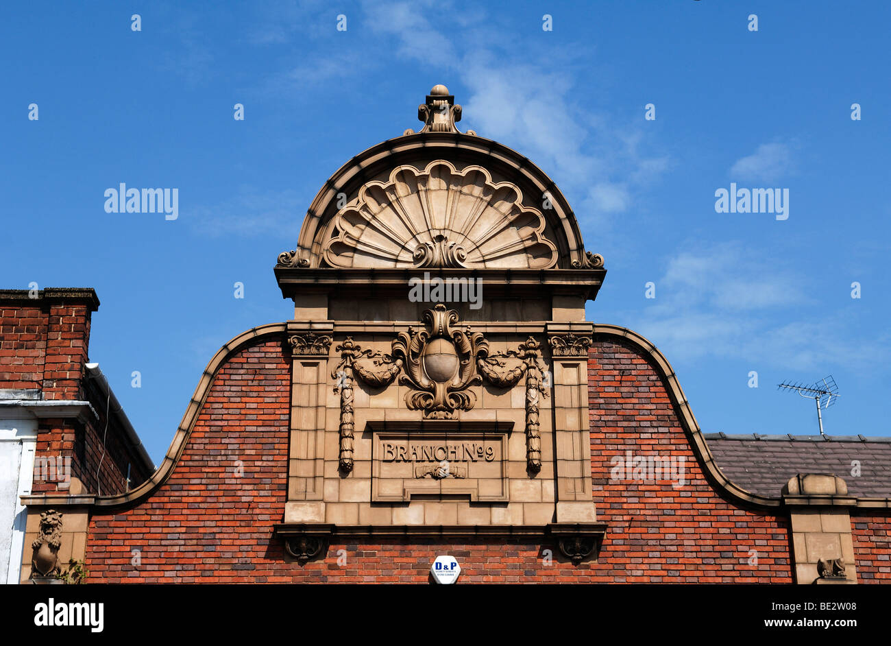 Decorative gabled roof, around 1900, Belmont Street, Swadlincote, South Derbyshire, England, UK, Europe Stock Photo