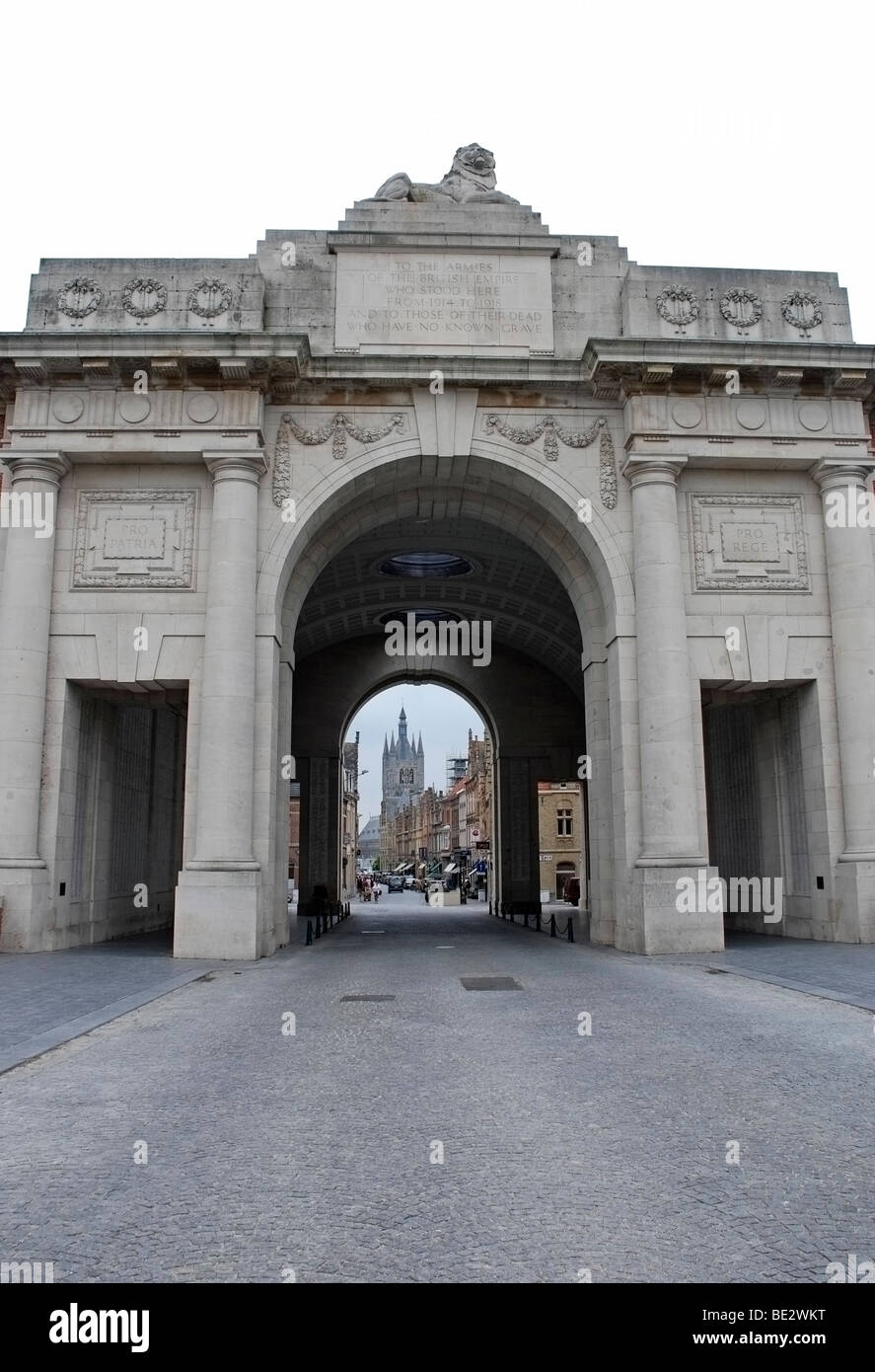 Menin Gate Memorial to the missing Ypres Leper Belgium Stock Photo