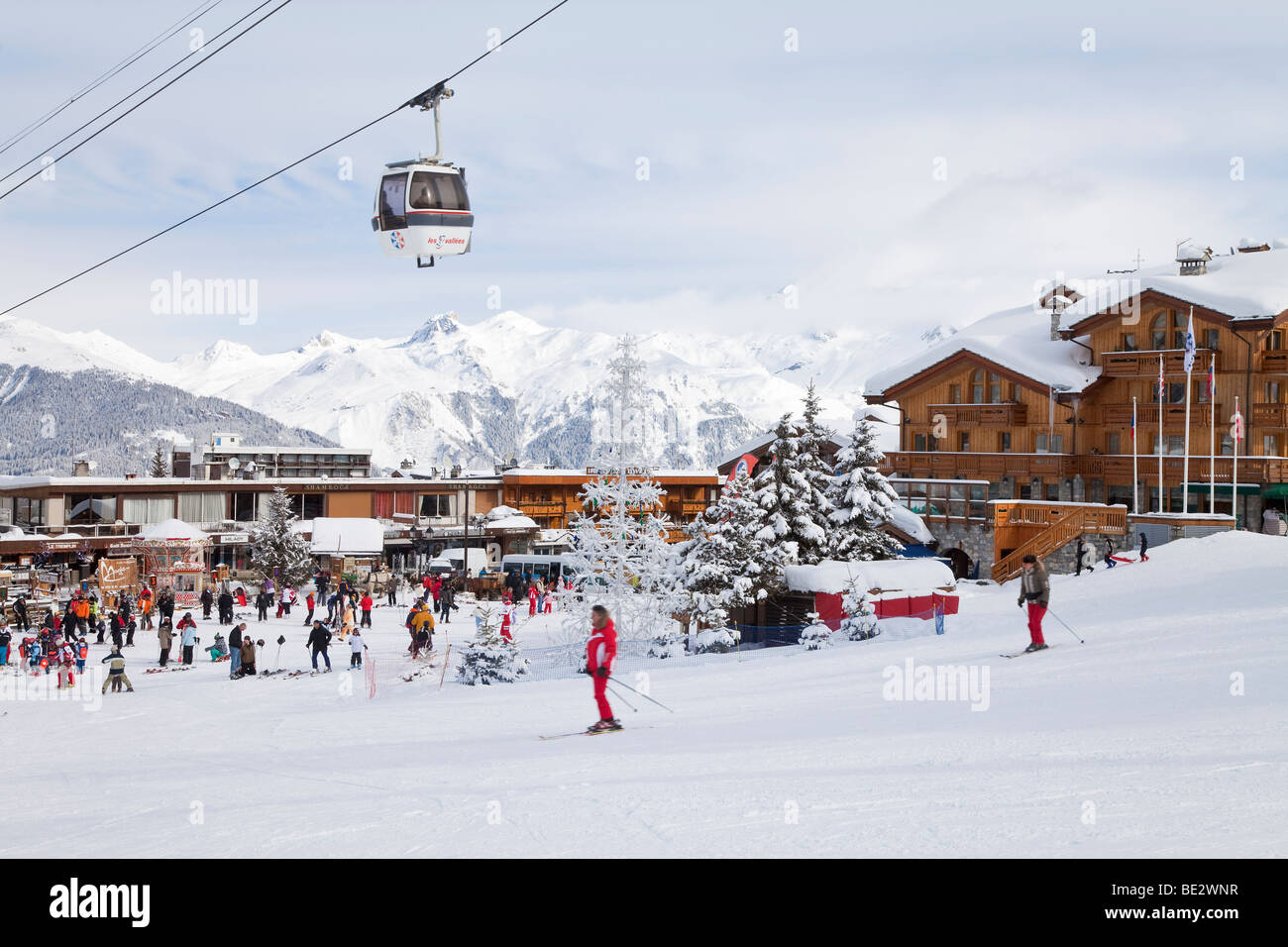 Courchevel 1850 ski resort in the Three Valleys, Les Trois Vallees, Savoie, French Alps, France 