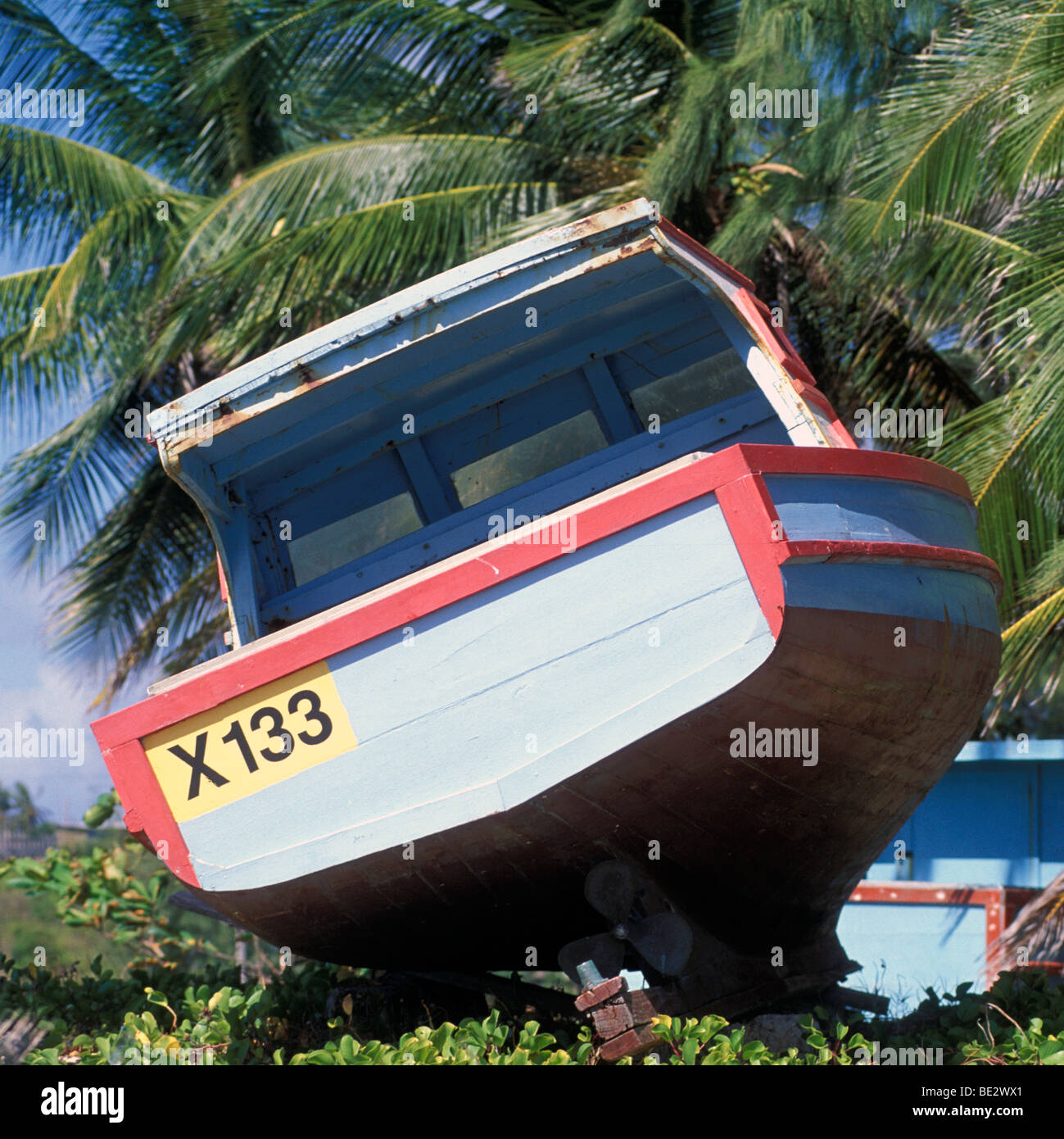 Fishing boat Barbados Stock Photo Alamy