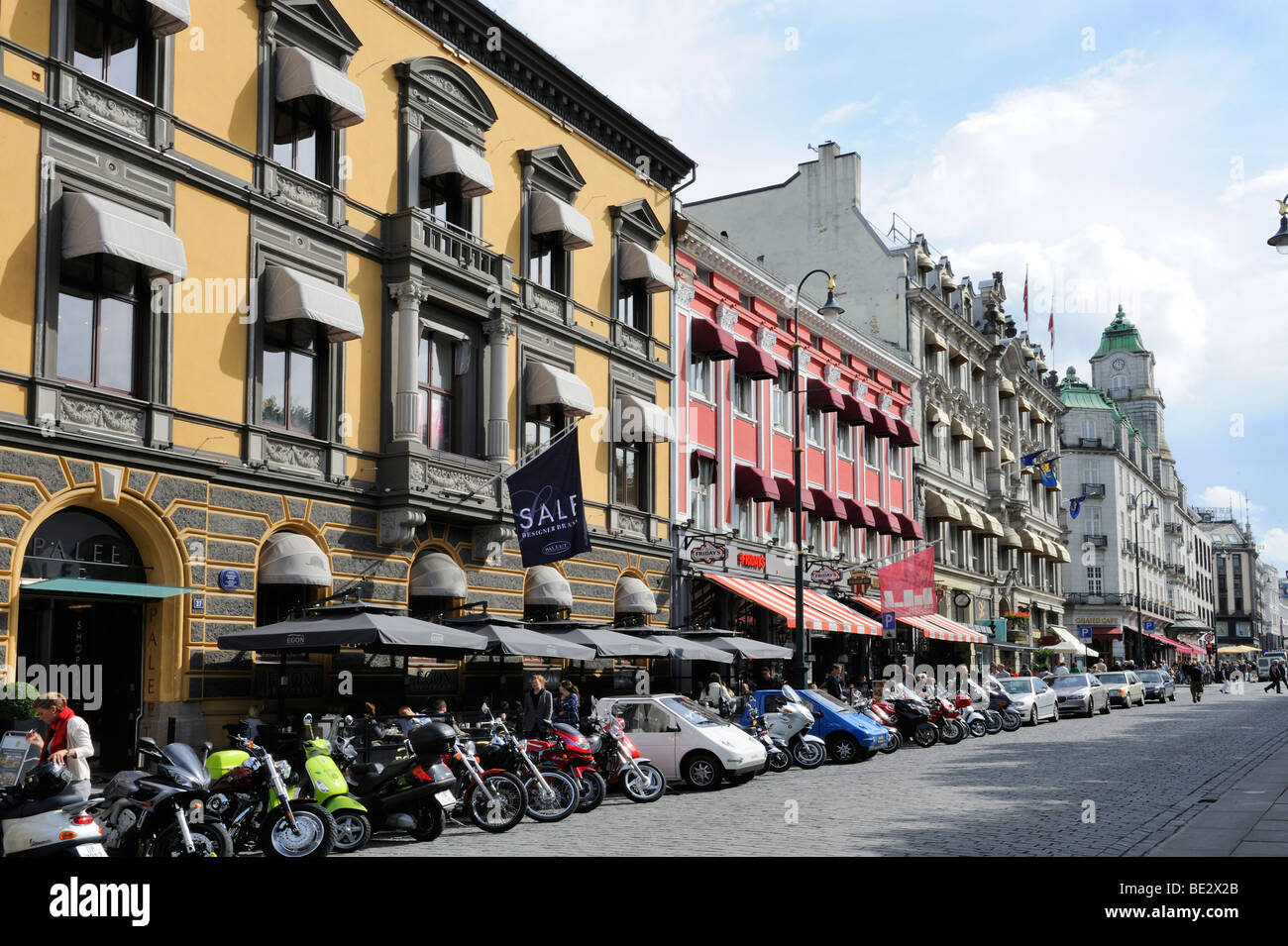 Karl Johans Gate, boulevard, Oslo, Norway, Scandinavia, Northern Europe Stock Photo