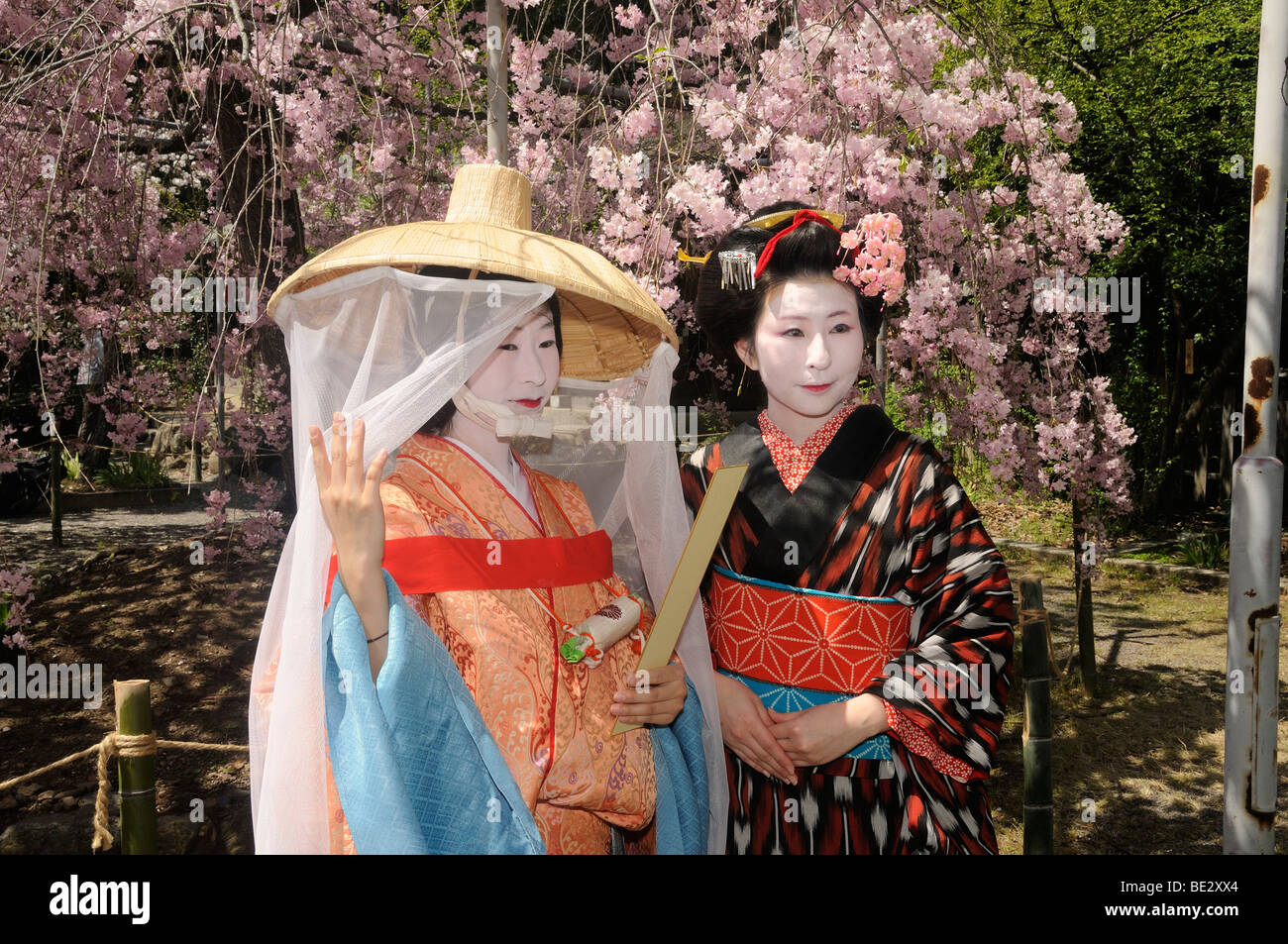 Engager skab mørk Japanese women in costumes from the Heian period, procession participants,  Hirano Shrine, Kyoto, Japan, East Asia, Asia Stock Photo - Alamy