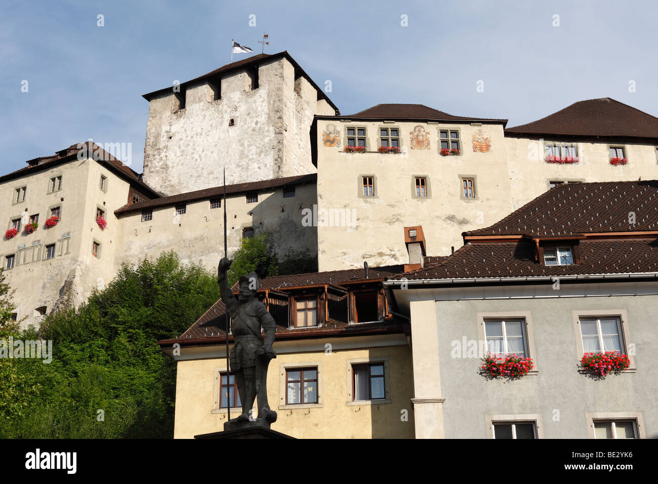 Schattenburg castle in Feldkirch, Vorarlberg, Austria, Europe Stock Photo