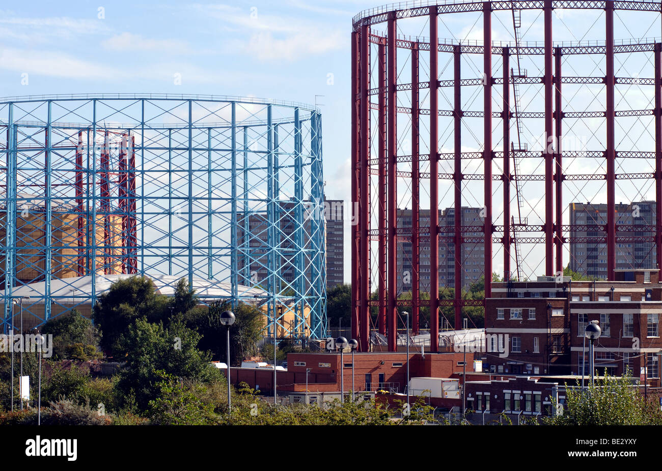 Gasometers at Saltley Gas Works, Birmingham, West Midlands, England, UK