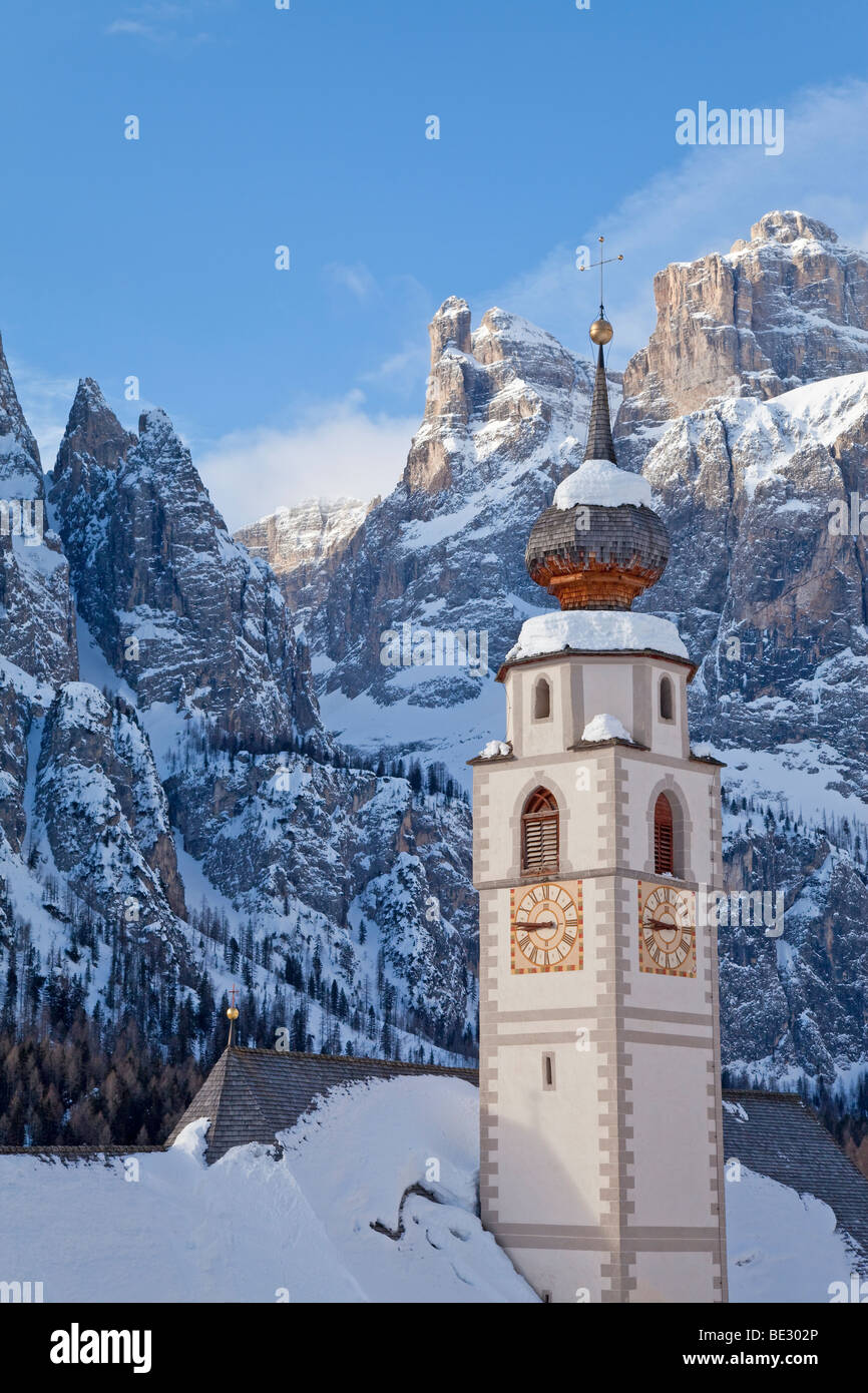 Colfosco, Badia, Sella Massif range of Mountains, Dolomites, South Tirol, Trentino Alto-Adige, Italy Stock Photo
