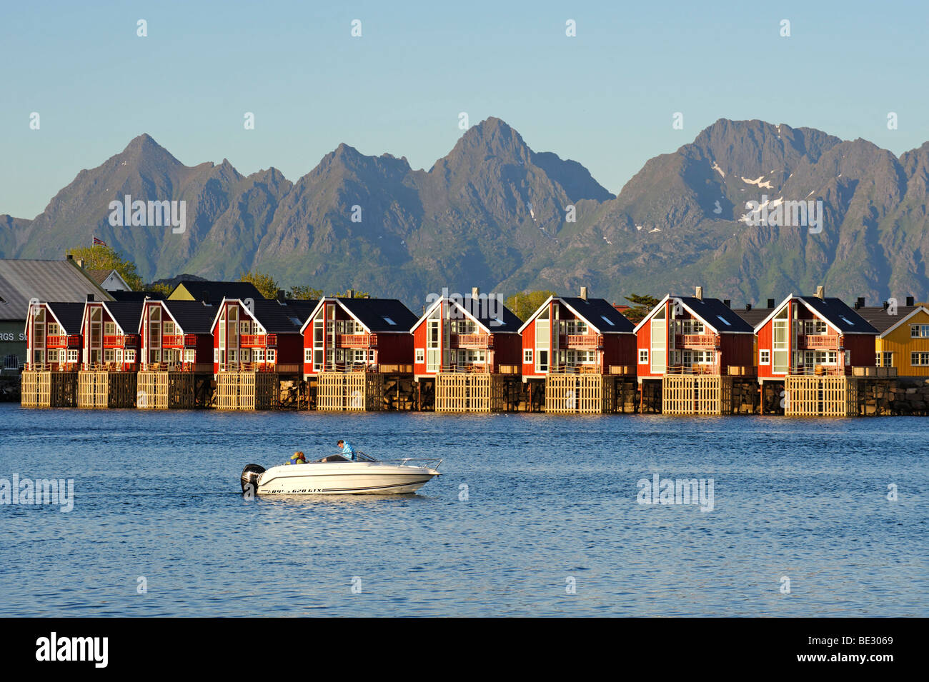 Houses at the harbour, Svolvaer, Norway, Scandinavia, Europe Stock