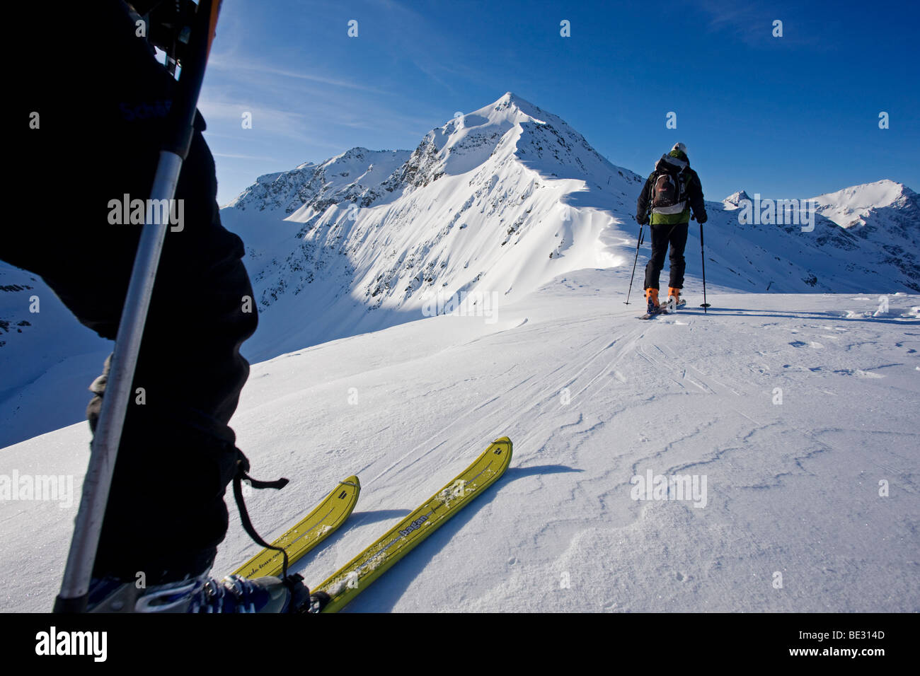 Ski touring in the high mountains, Verwall Alps, North Tyrol, Austria, Europe Stock Photo