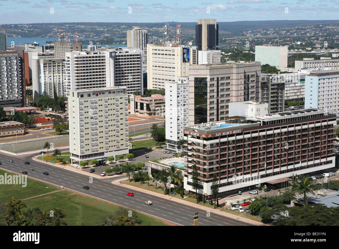 Brazilia is the (political) capital of Brazil. All government offices are established in this newly built city. Stock Photo