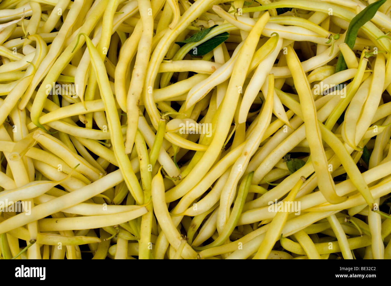 Wax beans on market stall Stock Photo Alamy