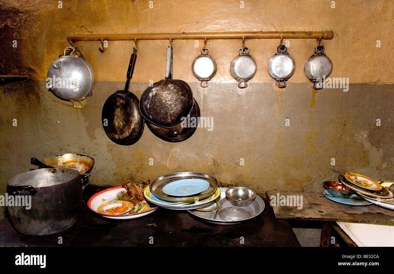 kitchen in an Ethiopian restaurant Stock Photo Alamy