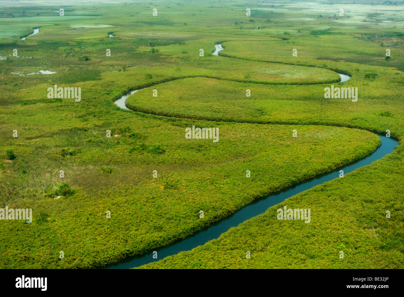 Aerial view over the Okavango Delta, Botswana Stock Photo