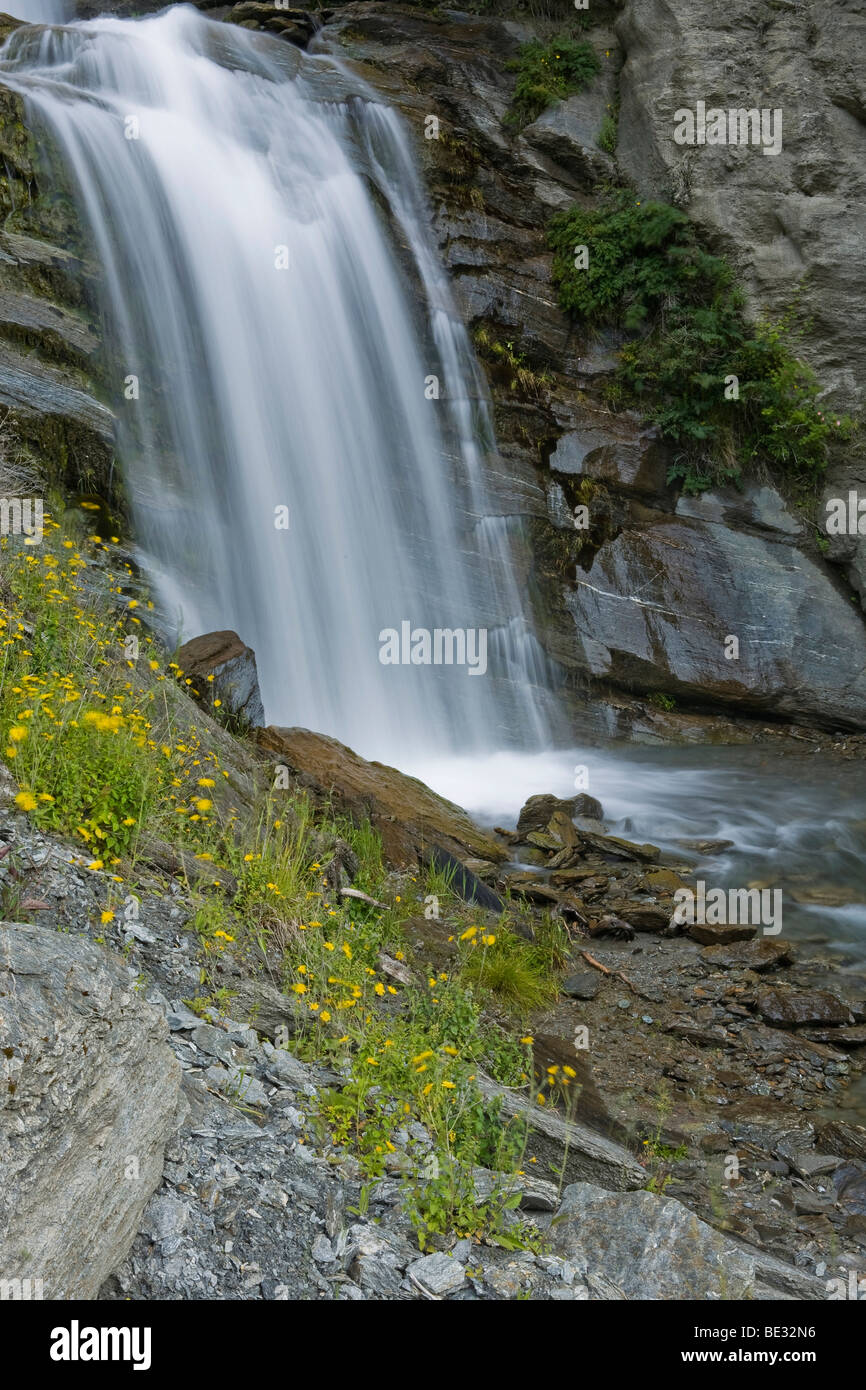 Waterfall at Skippers Canyon, Queenstown, South Island, New Zealand Stock Photo