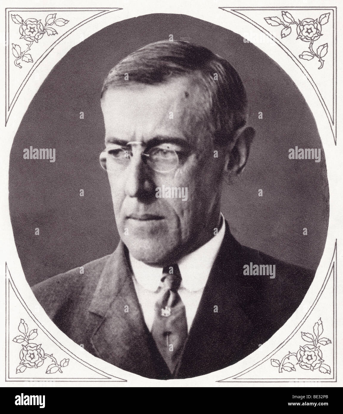 Thomas Woodrow Wilson, 1856 to 1924. 28th President of the United States. Stock Photo